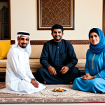 **

"A Saudi Arabian family gathered in a traditionally decorated living room, fully clothed in modest, elegant Saudi attire, burning bakhoor in a mabkhara. The scene evokes warmth and tradition, safe for work, appropriate content, family-friendly, professional photography, perfect anatomy, correct proportions, natural pose, well-formed hands, proper finger count, natural body proportions, high quality."

**