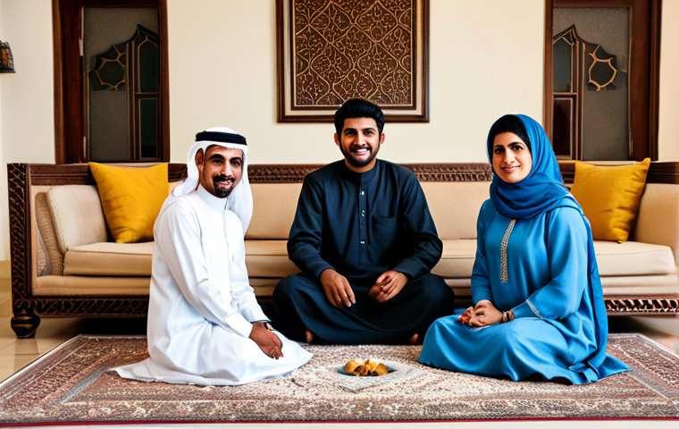 **

"A Saudi Arabian family gathered in a traditionally decorated living room, fully clothed in modest, elegant Saudi attire, burning bakhoor in a mabkhara. The scene evokes warmth and tradition, safe for work, appropriate content, family-friendly, professional photography, perfect anatomy, correct proportions, natural pose, well-formed hands, proper finger count, natural body proportions, high quality."

**